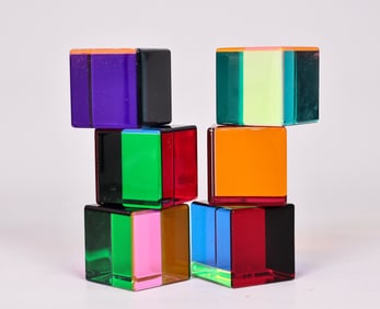 Collection Of 6 Vasa Velizar Mihich Cube And 1 Signed 2002