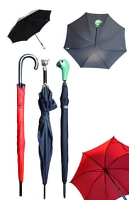 Three Nylon Original Vintage Umbrellas
