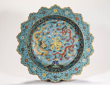 Bronze Cloisonne Dragon Pattern Washer