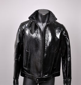 Thierry Mugler Leather Black Embossed Jacket