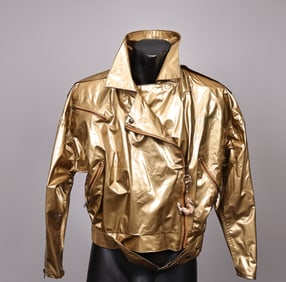 Kenn Sporn Wippette 80s Gold Vinyl Motorcycle Jacket Size S