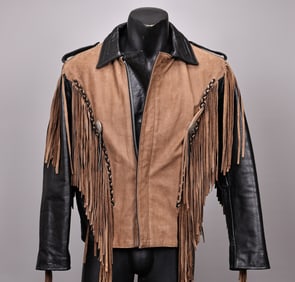 Lucky Leather Black And Brown Fringe Jacket Size 40
