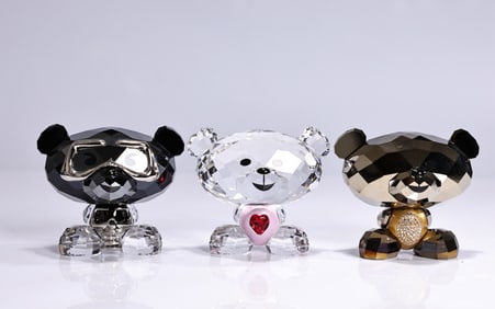 Swarovski Crystal Bo Bear Collection Set Of 3