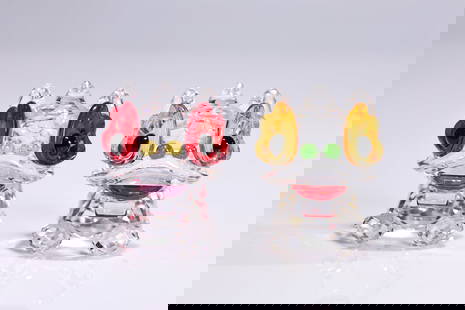 Swarovski Crystal 2 Pieces Lion Dance Figurine: Swarovski Crystal 2 Pieces Lion Dance Figurine (2.5 x 3.5 x 3 cm each)