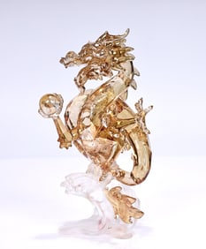 Swarovski Crystal Chinese Zodiac Golden Noble Dragon In Box