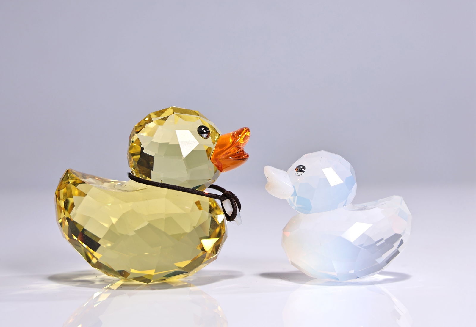 Swarovski Crystal Happy Duck Figurines Set Of 2