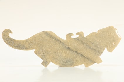 Jade Carved Tiger Shape Bi