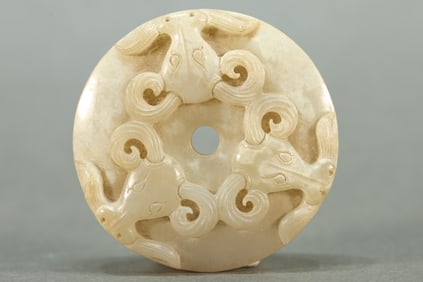 Jade Carved Ox Bi