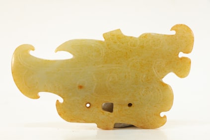 Jade Carved Dragon Shape Bi