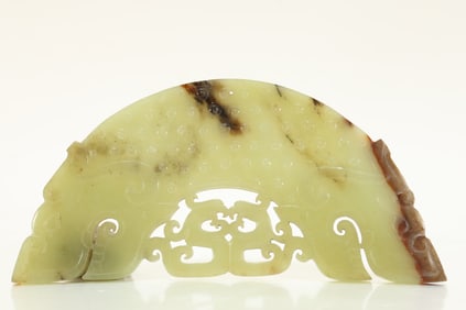 Jade Carved Dragon Shape Bi