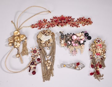 Group Of Handcraft Costume Gold Tone Jewelry