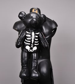 Faux Leather Skeleton Bear Backpack