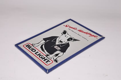 1986 Spuds Mackenzie Mirror Bud Light Budweiser Sign