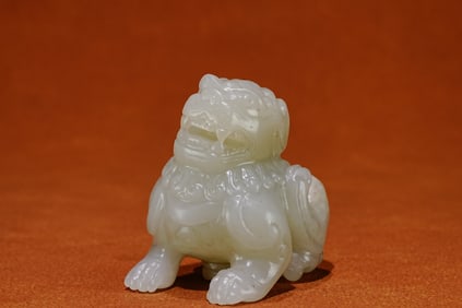 Jade Carved Lion Shape Ornament