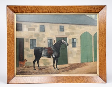 Vintage Horse Oil Painting Signed By W.M. Fellows (British, FI 1820-1833)