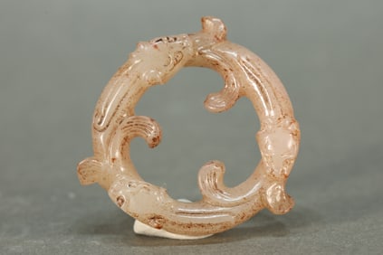 Jade Carved Dragon Bi