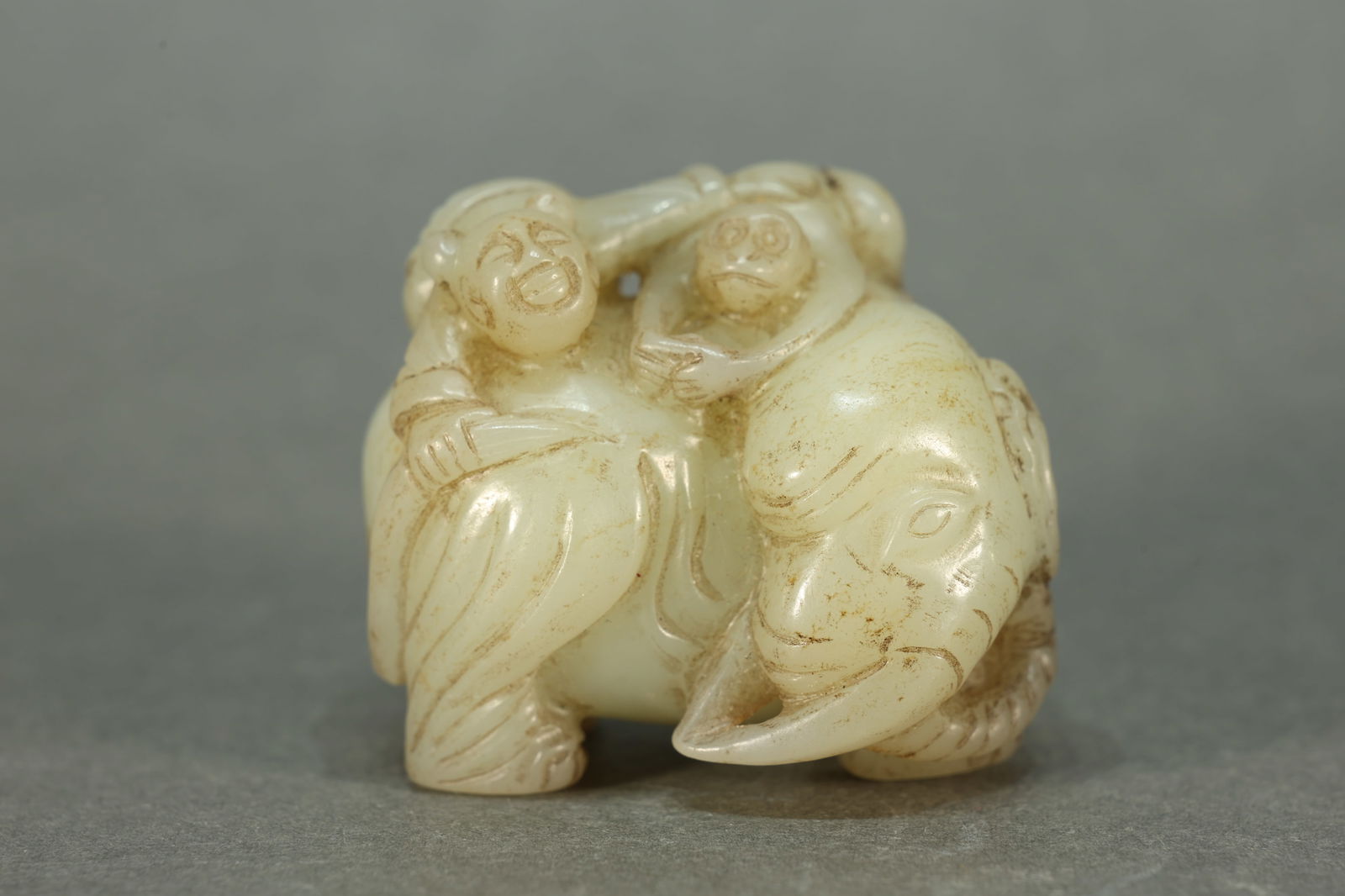 Jade Carved Monkey and Elephant Shape Ornament (1 of 6)