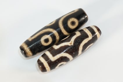 Pair of Dzi Bead