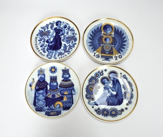 Santa Clara Porcelain Collector Plates Set Of 4 1970-1972