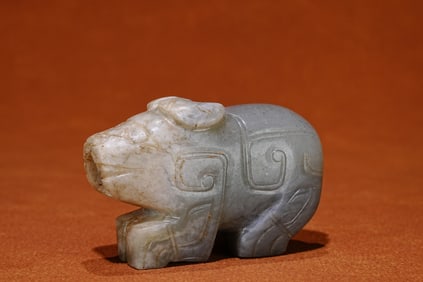 Jade Carved Ox Ornament