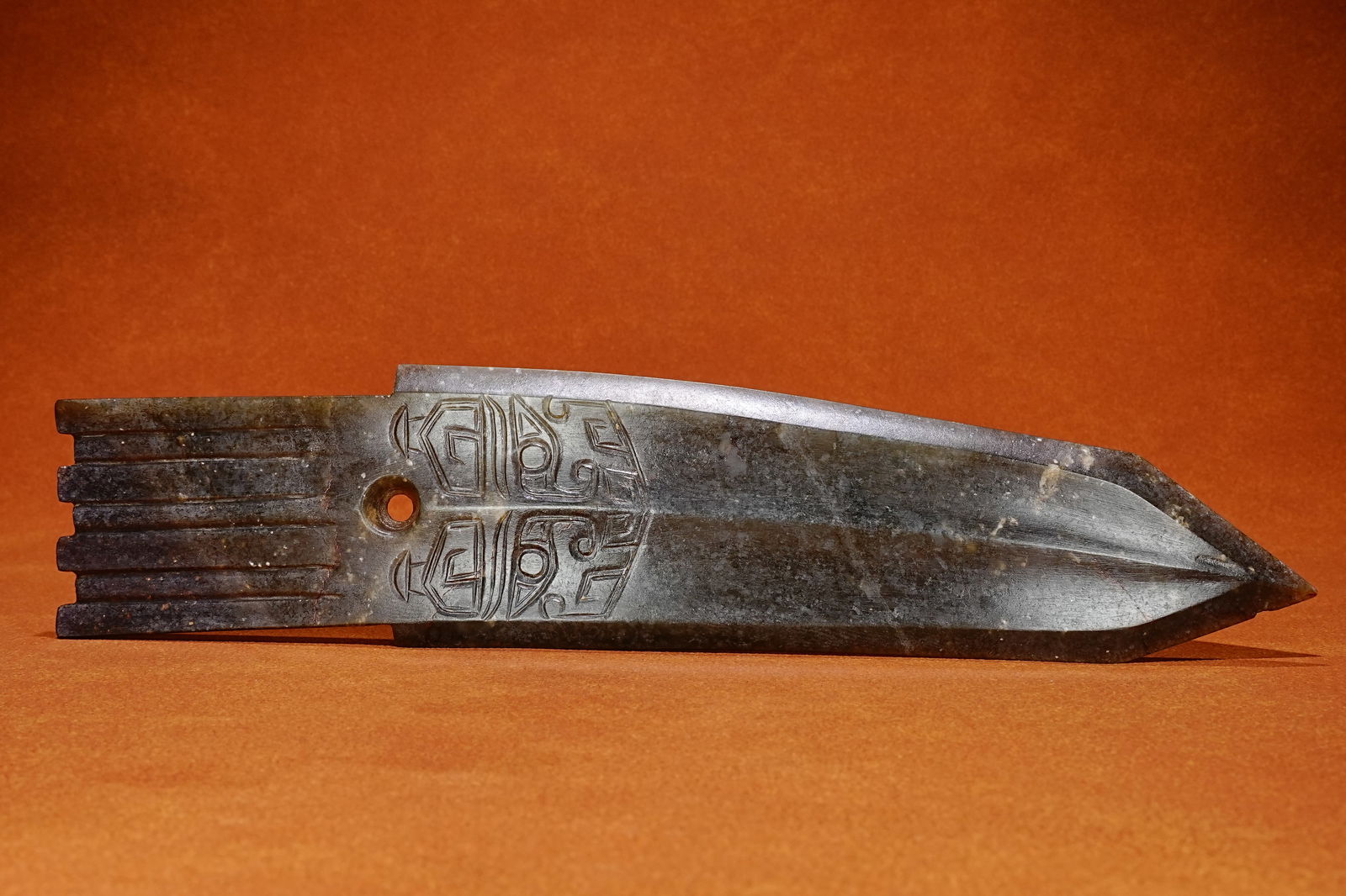 Jade Carved Beast Face Pattern Ge Ornament (1 of 10)