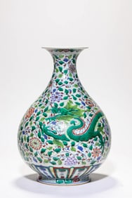 Doucai Flower and Dragon Pattern Porcelain Vase