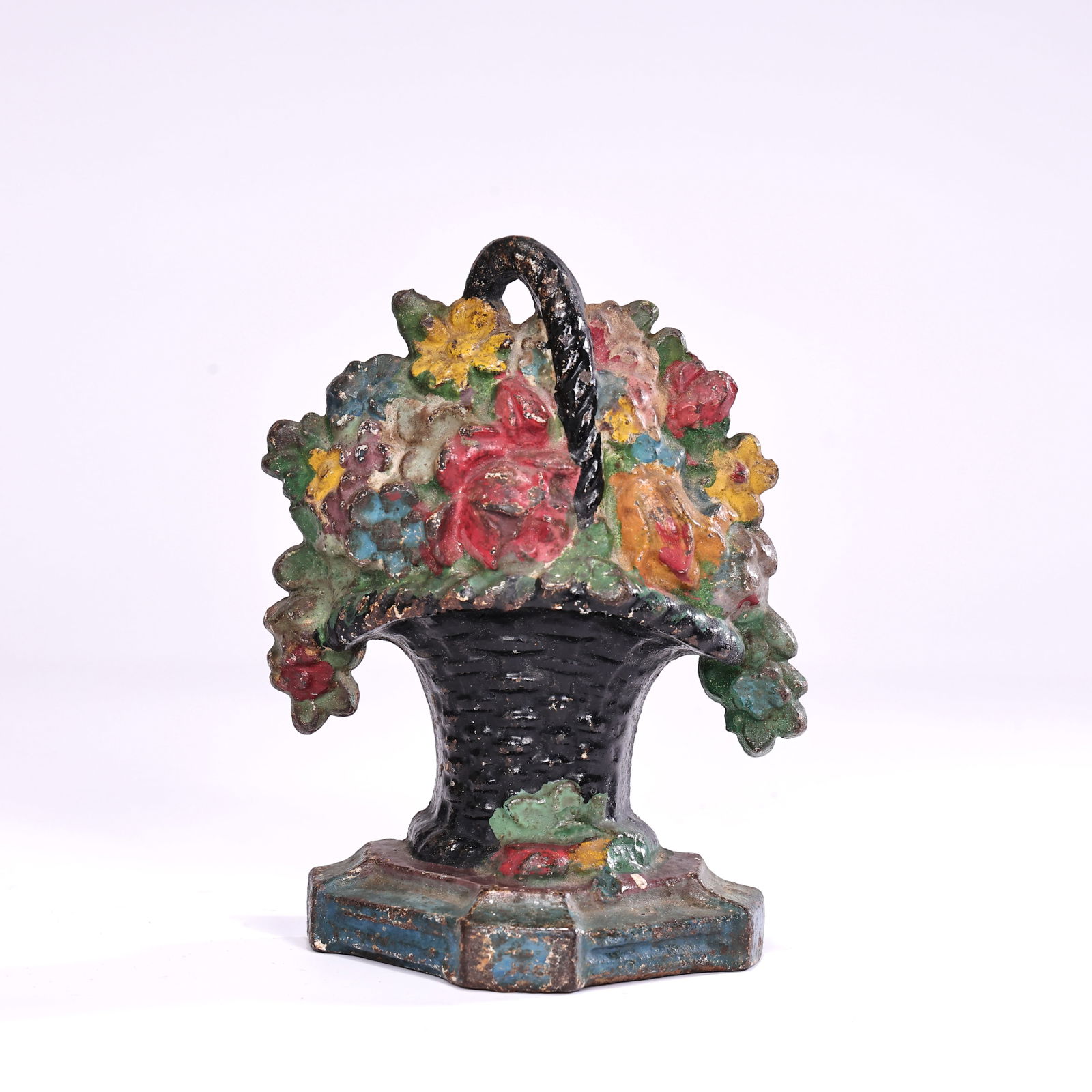 Vintage Hubley Cast Iron Paint Bouquet Door Stop (1 of 6)