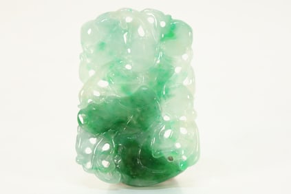 Jadeite Carved Flower Pattern Pendant