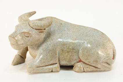 Jade Carved Ox Shape Ornament