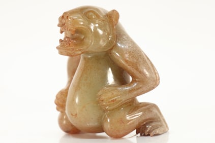 Jade Carved Bear Ornament