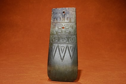 Jade Carved Beast Face Pattern Axe