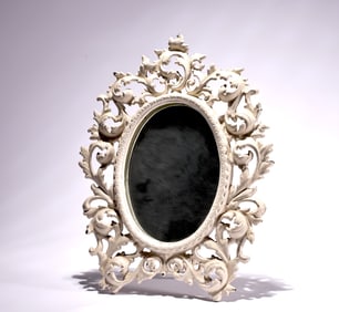 Ornate Wilton Cast Iron Oval Mirror