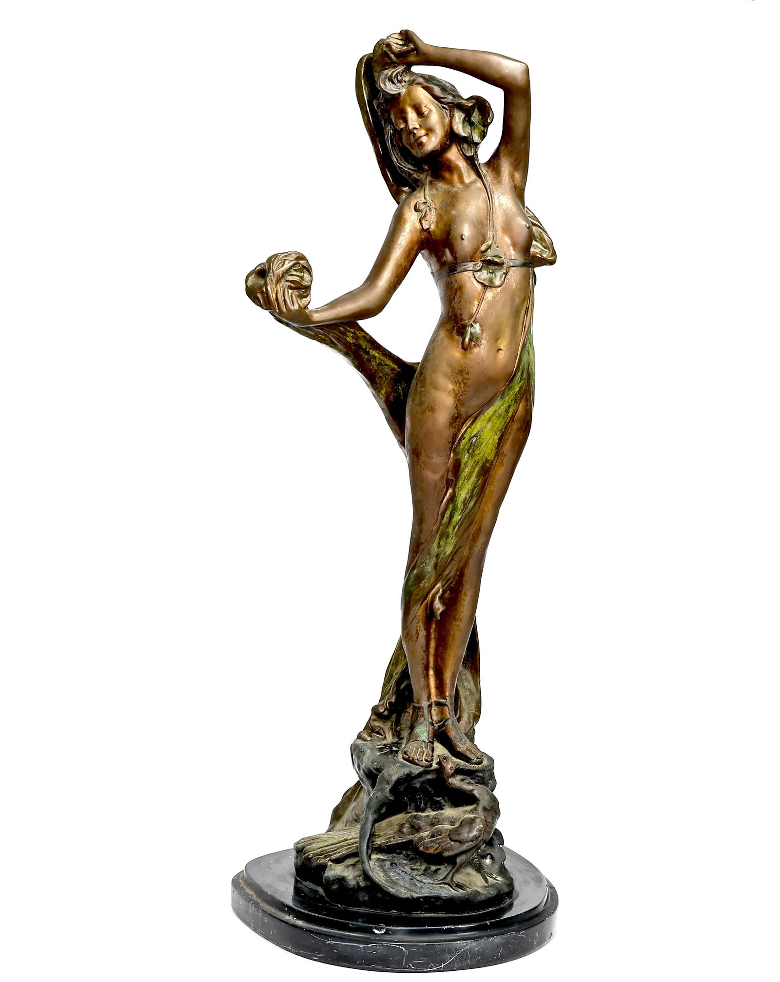 Art Nouveau Bronze Sculpture After Vittorio Caradossi Italian: Art Nouveau Bronze Sculpture After Vittorio Caradossi Italian (83 x 33 x 28 cm)