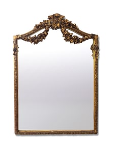 French 19th Century Giltwood Carved Rococo Mirror