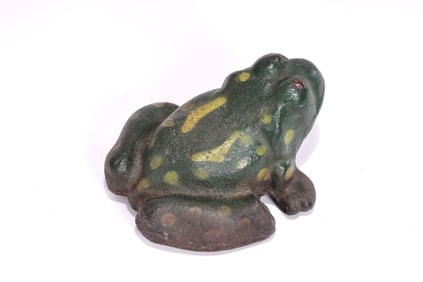 Cast Iron Painted Frog Door Stop