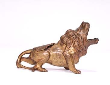 Vintage Jennings Brothers Bronze Big Mouth Lion Cigar Holder