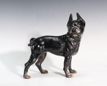 Vintage Cast Iron Boston Terrier Doorstop Hubley Style