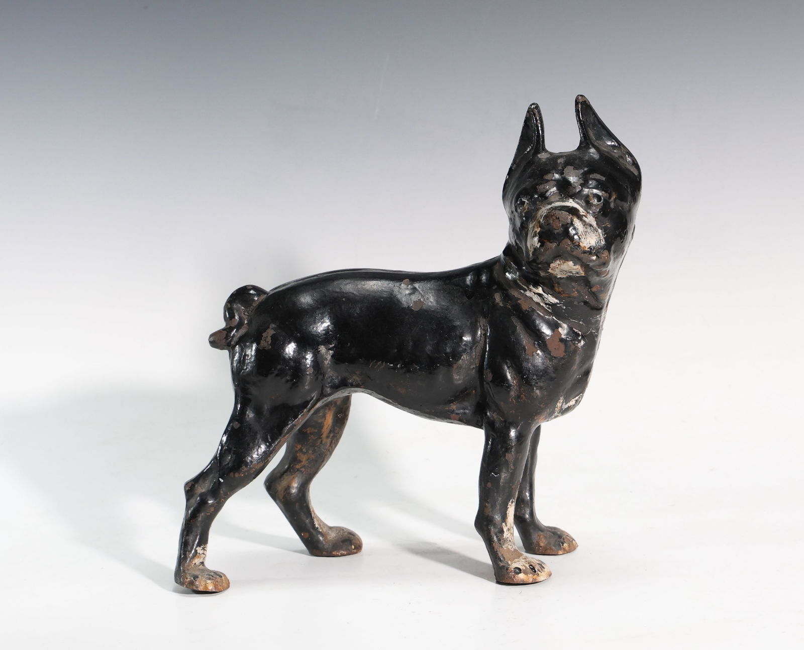 Vintage Cast Iron Boston Terrier Doorstop Hubley Style: Vintage Cast Iron Boston Terrier Doorstop Hubley Style (25 x 23 x 8cm)