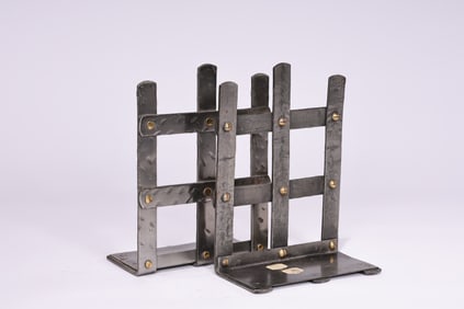 Pair Of Metal Crafters Bookends