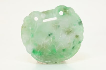 Jadeite Carved Flower Pattern Pendant