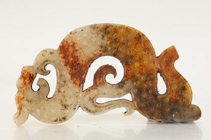 Jade Carved Dragon Shape Bi