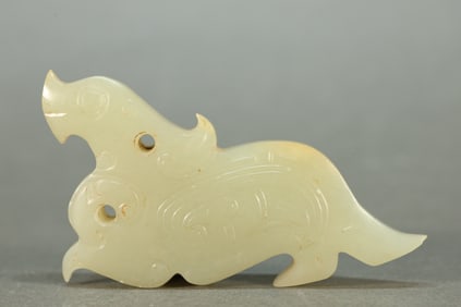 Jade Carved Bird Shape Bi