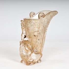 Chinese Glassware Dragon Shape Cup
