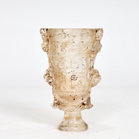 Chinese Glassware Beast Face Pattern Cup