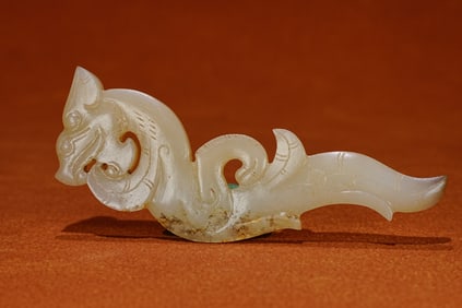 Jade Carved Dragon Shape Bi