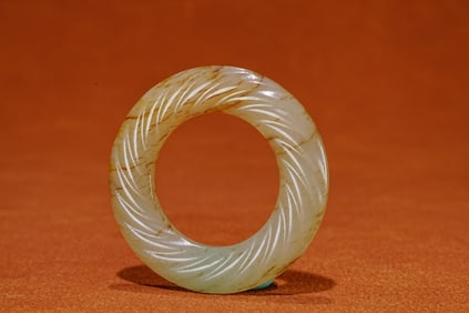 Jade Carved Cloud Pattern Ring