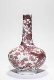 Red Inglazed Dragon Pattern Porcelain Vase