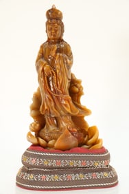 Shoushan Tianhuang Carved GuanYin Ornament