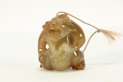Jade Carved Bear Ornament