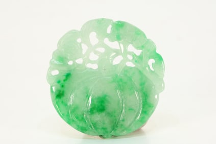 Jadeite Carved Flower Pattern Pendant